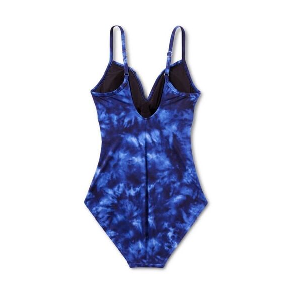 Women's UPF 50 Twist-Front Over the Shoulder One Piece Swimsuit - Aqua Green - Picture 4 of 5